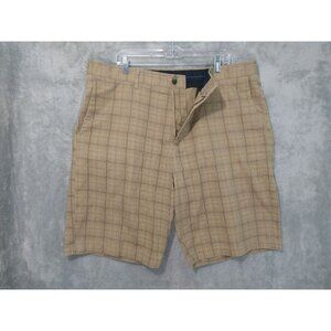 Volcom Shorts Mens 40 Beige Frickin Painted Plaid Chino Flat Front Skater